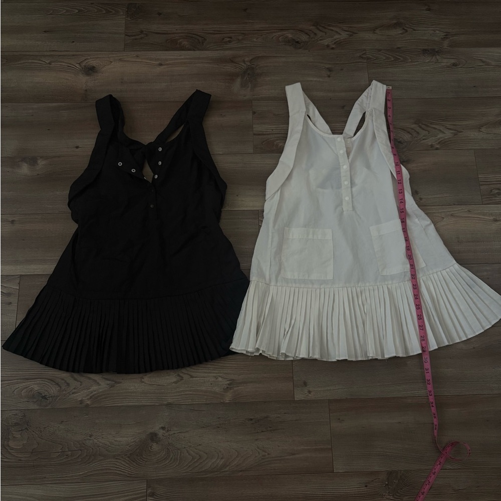 Black and White Pleated Dresses